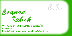 csanad kubik business card